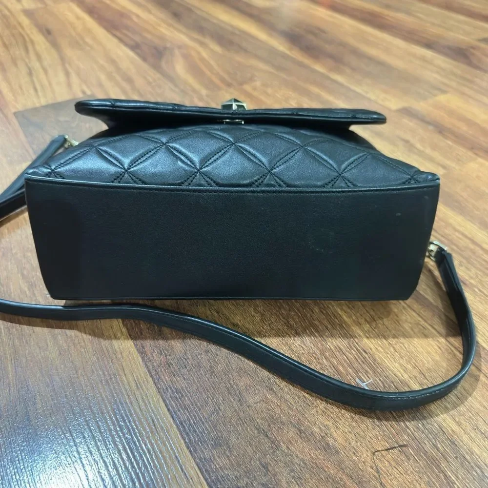 Kate Spade Natalia Top Handle Satchel|Black quilted